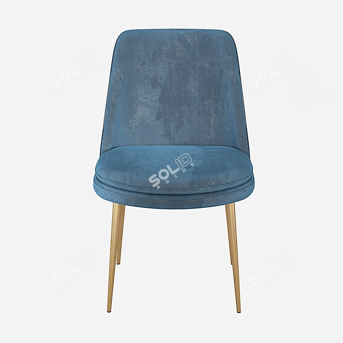 West Elm Finley Upholstered Dining Chair | Sleek Velvet Design 3D model image 5