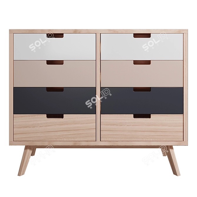 Snap Chest of Drawers: Stylish Storage Solution 3D model image 1