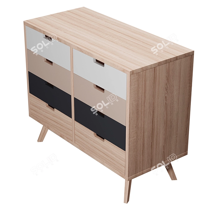 Snap Chest of Drawers: Stylish Storage Solution 3D model image 2