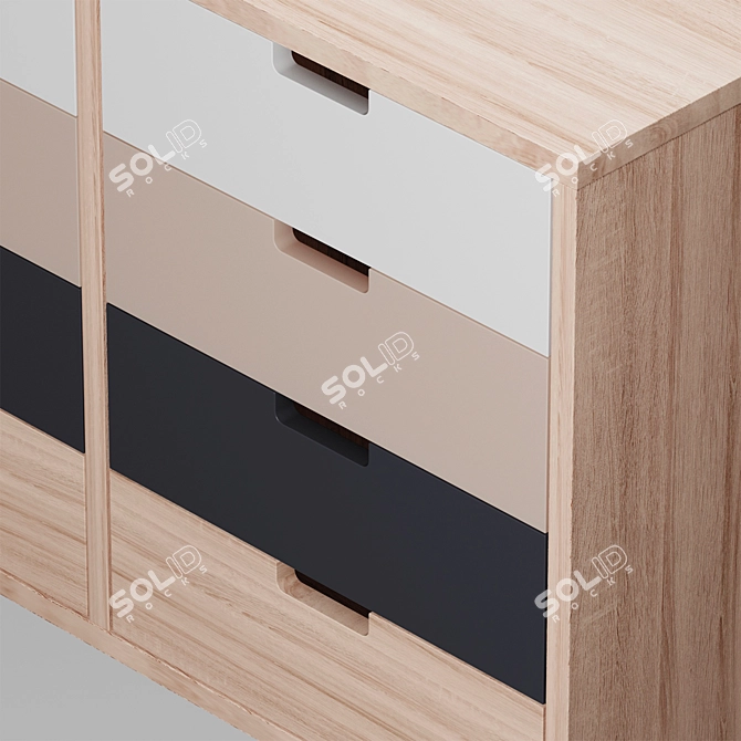 Snap Chest of Drawers: Stylish Storage Solution 3D model image 3