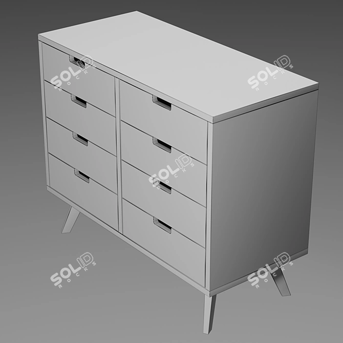 Snap Chest of Drawers: Stylish Storage Solution 3D model image 4