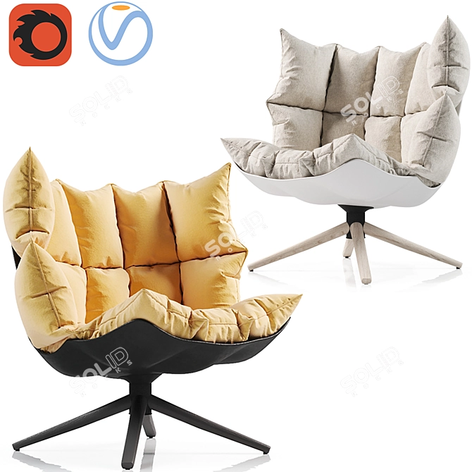 B&B Italia HUSK Designer Armchair 3D model image 1