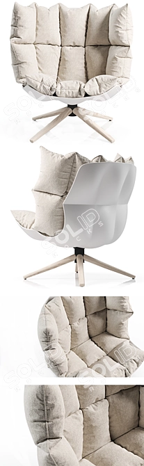 B&B Italia HUSK Designer Armchair 3D model image 2