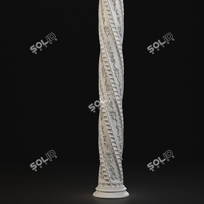 Carved Plaster Column: 3D Model 3D model image 3