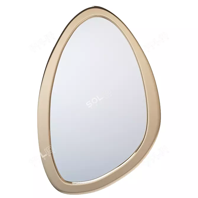 Ravishing Brass Mirror for Stylish Décor 3D model image 1