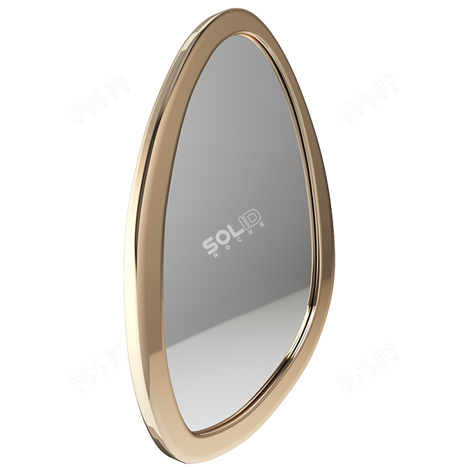 Ravishing Brass Mirror for Stylish Décor 3D model image 2