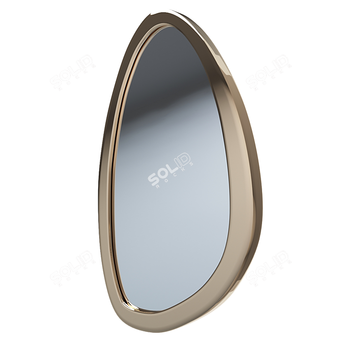 Ravishing Brass Mirror for Stylish Décor 3D model image 3