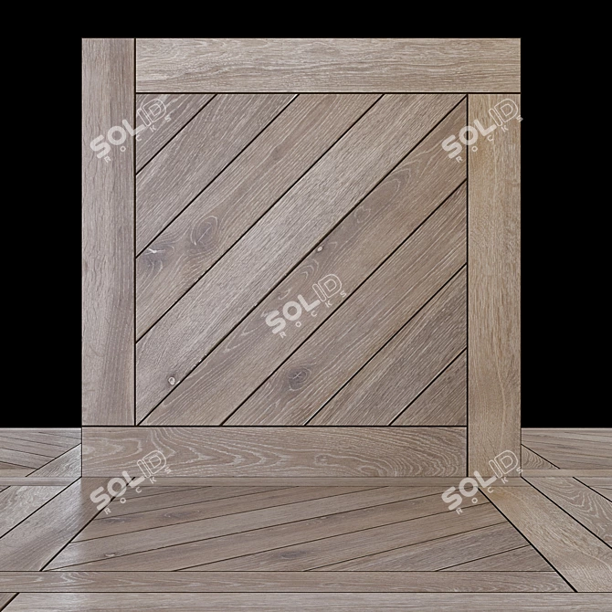 Modern Wooden Wall Decor 50x50cm 3D model image 5