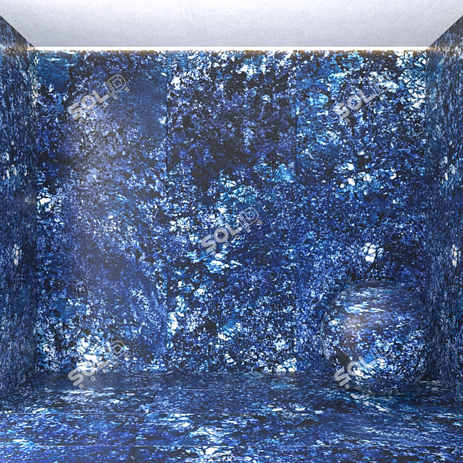 Blue Agata Granite: Versatile Tile Layout 3D model image 1