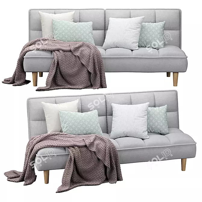 Modern Fabric Sofa Bed 3D model image 1