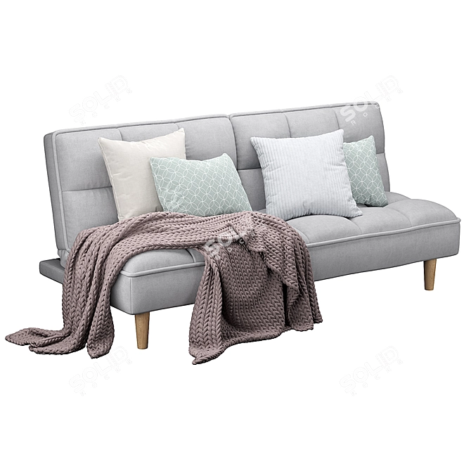 Modern Fabric Sofa Bed 3D model image 2