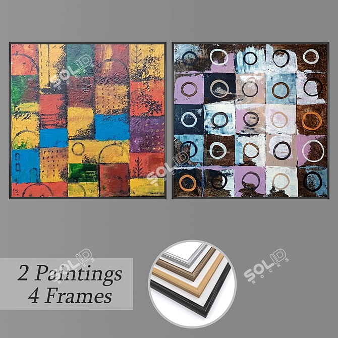 Modern Wall Art Set with Multiple Frame Options 3D model image 1