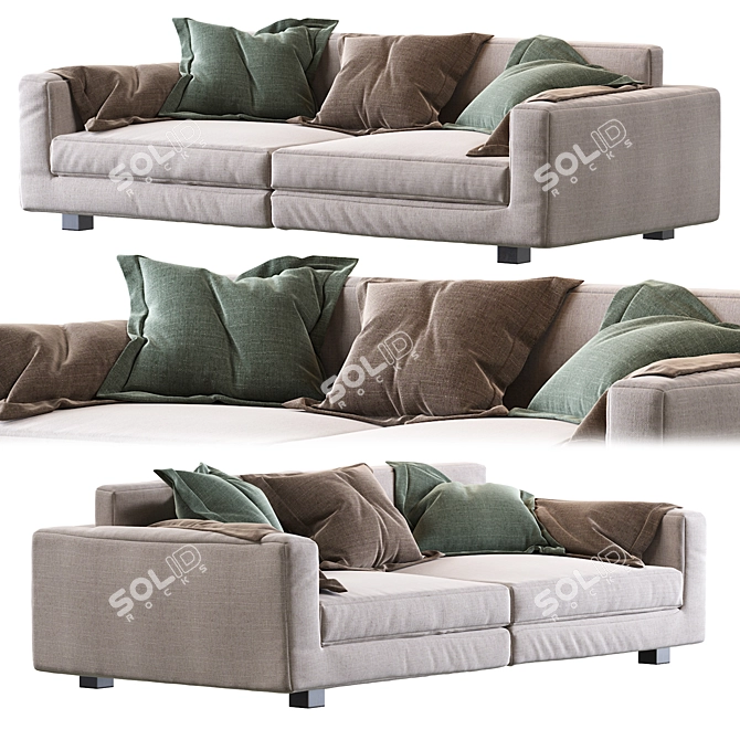 Sleek Nebula Nine Sofa - Moroso 3D model image 2