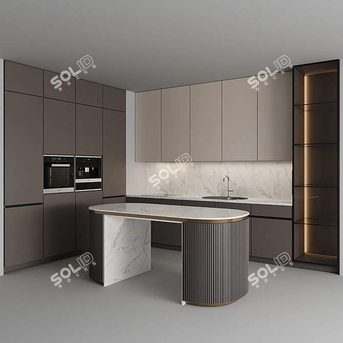 Modern Kitchen 3D Model 3D model image 1