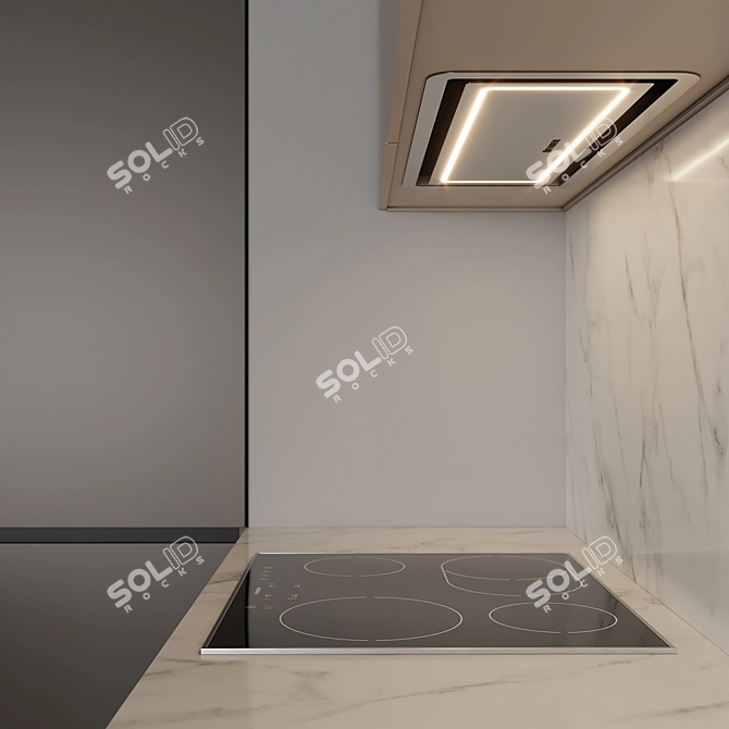 Modern Kitchen 3D Model 3D model image 3