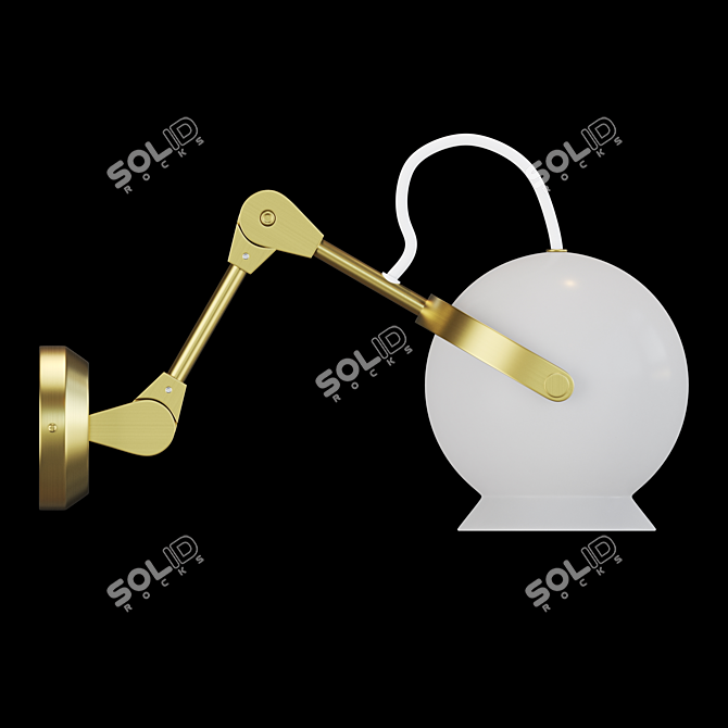 Modern Glass Shade Wall Lamp 3D model image 2