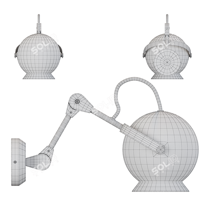 Modern Glass Shade Wall Lamp 3D model image 3