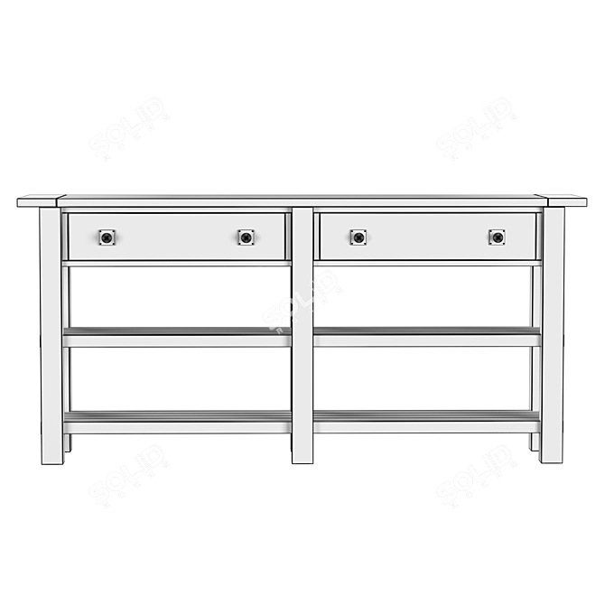 Rustic Benchwright Console Table 3D model image 5