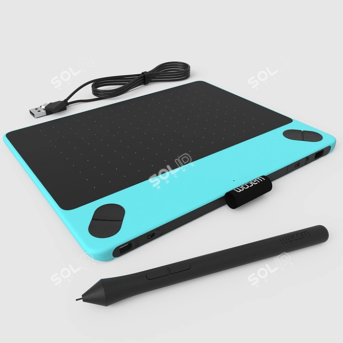 Minty Intuos Comic: Compact & Responsive 3D model image 1