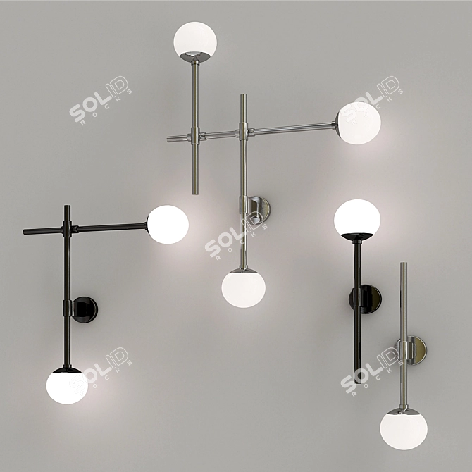 Elegant LED Sconces Collection 3D model image 1