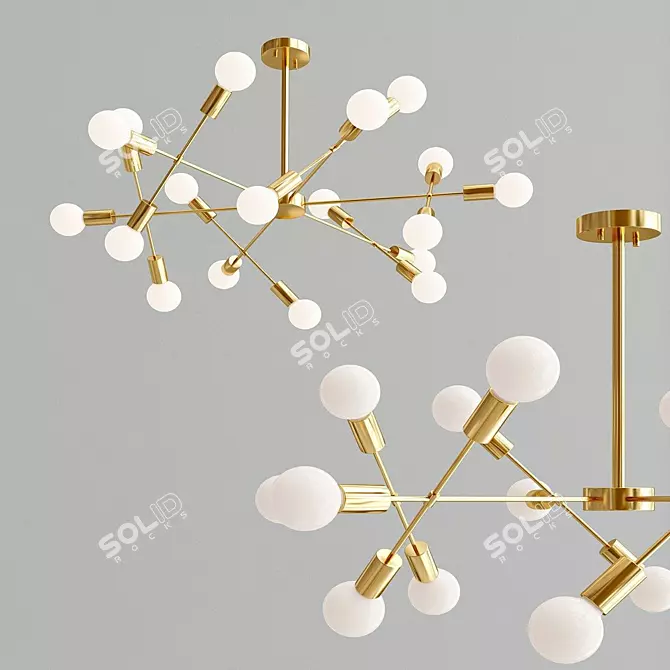 Nordic Glass Chandelier | Personality & Style 3D model image 2