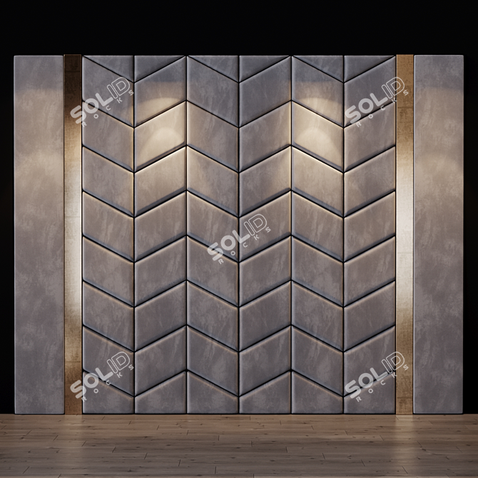 Title: Elegant Wall Panel Set 3D model image 1