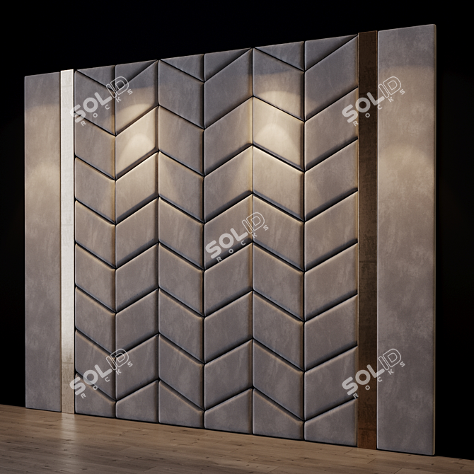 Title: Elegant Wall Panel Set 3D model image 2