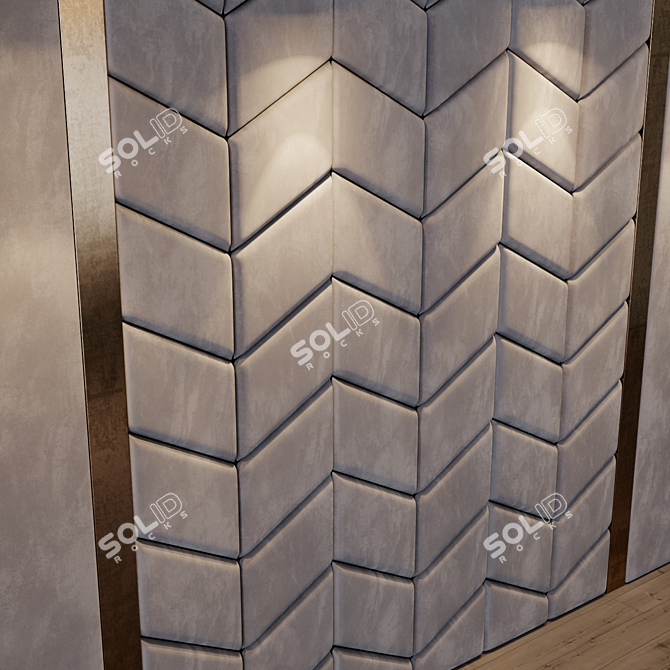Title: Elegant Wall Panel Set 3D model image 3