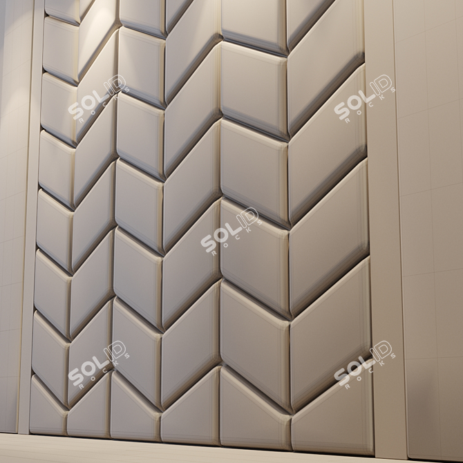 Title: Elegant Wall Panel Set 3D model image 5