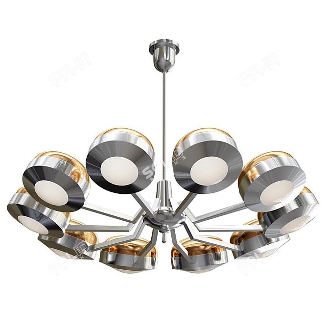 Elegant Deco Ten-Arm Chandelier 3D model image 1