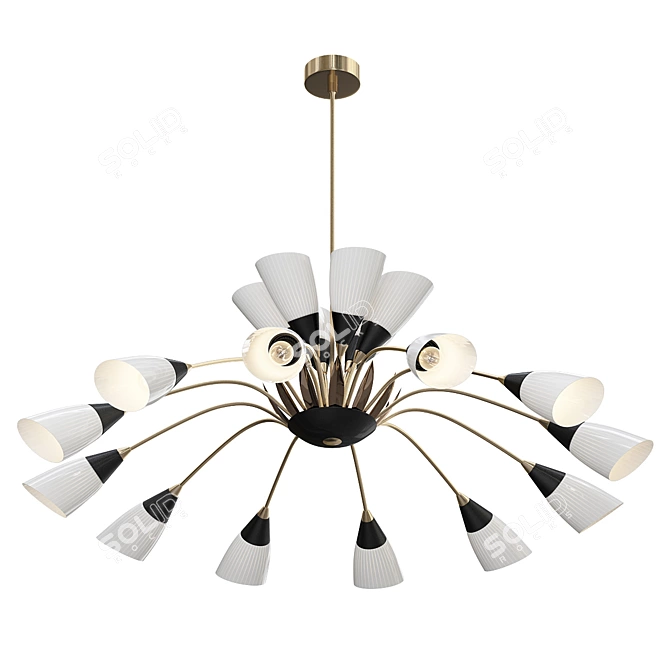 1950s Vintage Italian Stilnovo Sputnik Chandelier 3D model image 1