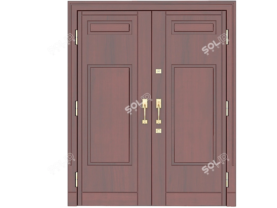 Double-Leaf Entry Door 3D model image 1