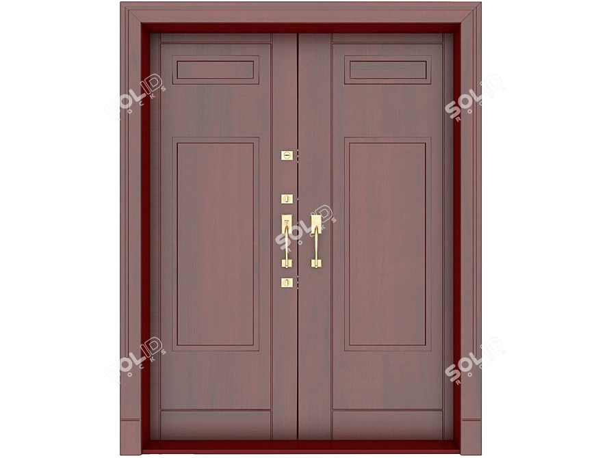 Double-Leaf Entry Door 3D model image 2