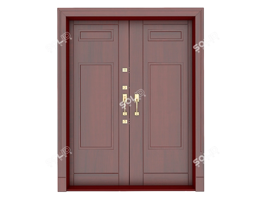 Double-Leaf Entry Door 3D model image 5