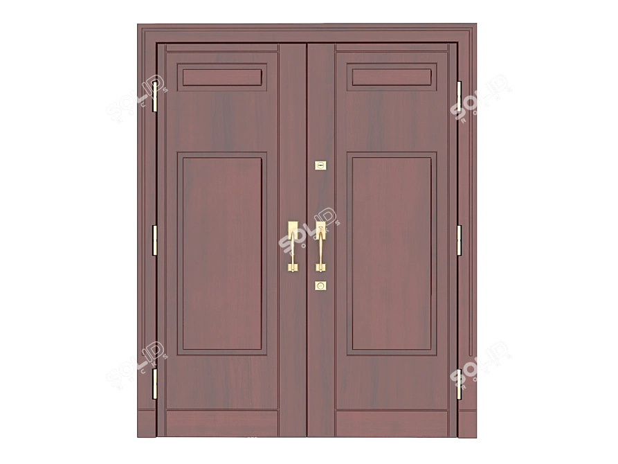 Double-Leaf Entry Door 3D model image 6