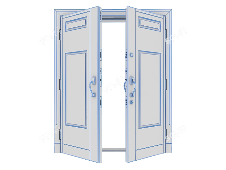 Double-Leaf Entry Door 3D model image 9