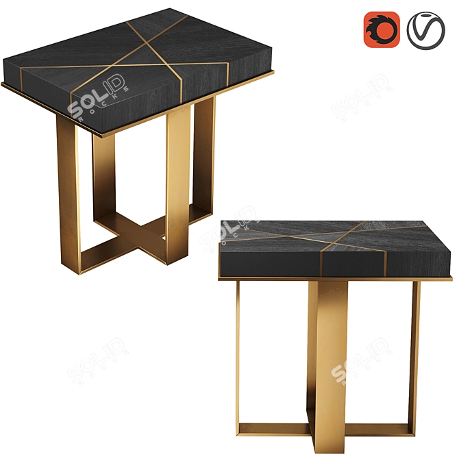 Title: Stunning Starfall Side Table 3D model image 1