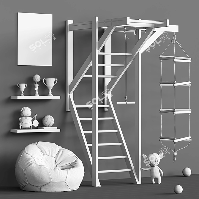 Kids' Furniture and Toys Set 3D model image 5