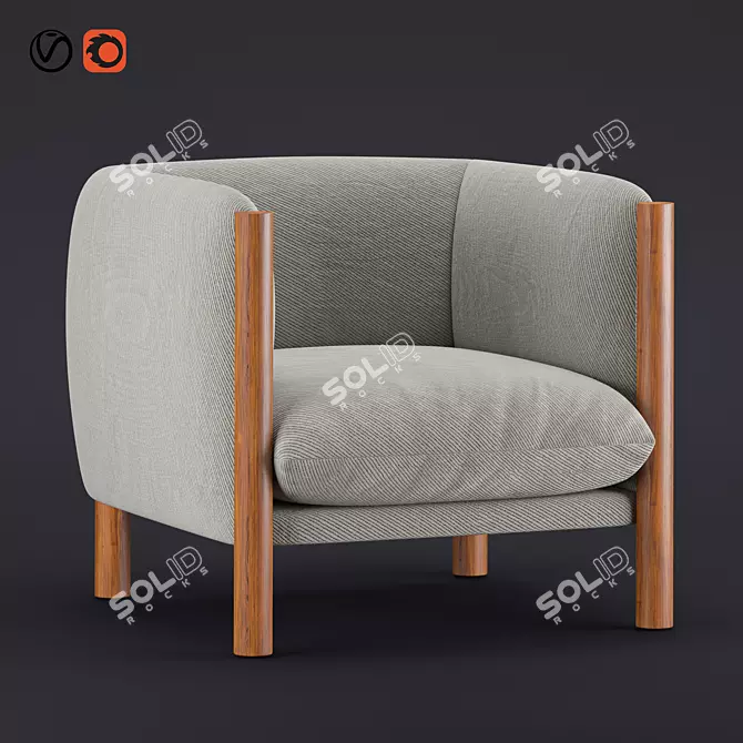 Modern Kelly Wearstler Hesby Chair 3D model image 1