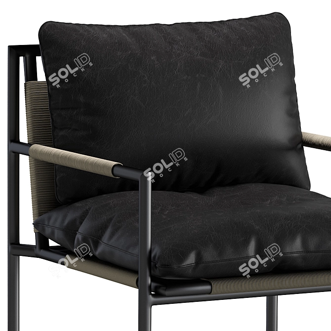 Sleek Malmo Leather Dining Chair 3D model image 4