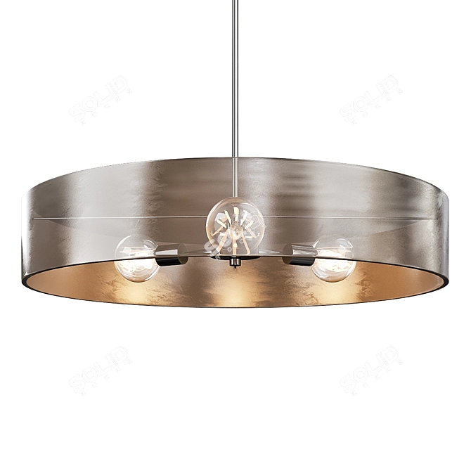  Sophisticated Ziggy 3-Arm Chandelier 3D model image 1