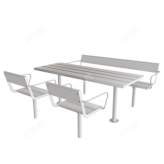 Vestre Urban Outdoor Furniture Set 3D model image 2