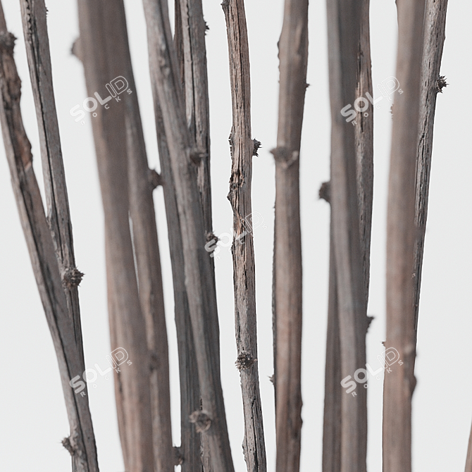 Rustic Branches Stone Vases 3D model image 4