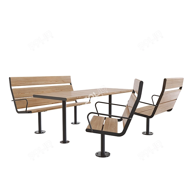 Vestre Urban Outdoor Furniture Set 3D model image 1