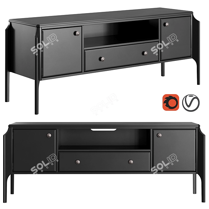 Dantone Le Visage TV Cabinet: Elegant and Functional 3D model image 1