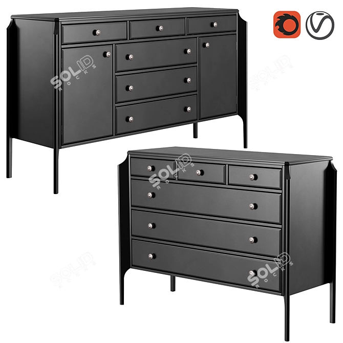 Dantone Home Visage Chest: Stylish Storage Solution 3D model image 5