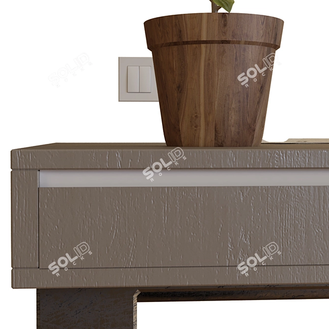 Modern Workstation Desk 3D model image 3