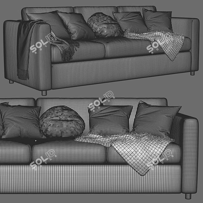 Ikea Finnala Three-Seater Sofa 3D model image 4