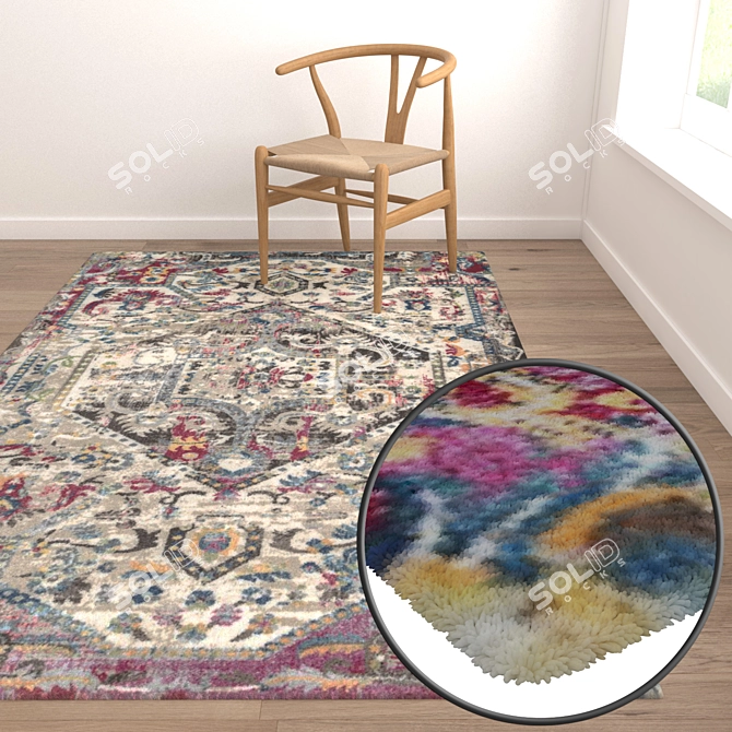 Title: Luxury Carpet Set: Enhanced Textures! 3D model image 5