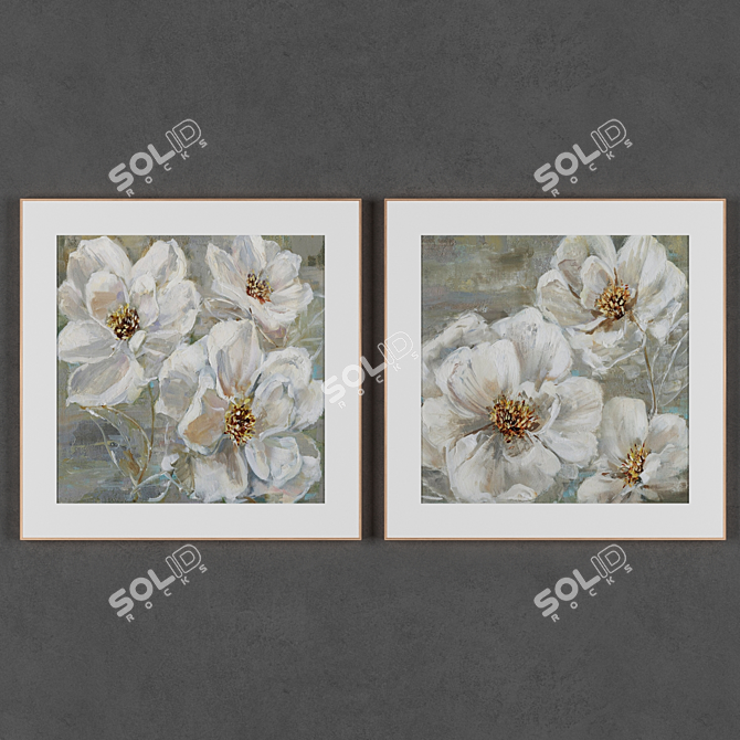 2 Frame Collection: 800x800mm Frames with 2000x2000 Textures 3D model image 1